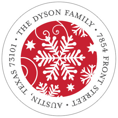 Frosty Flakes Round Address Labels